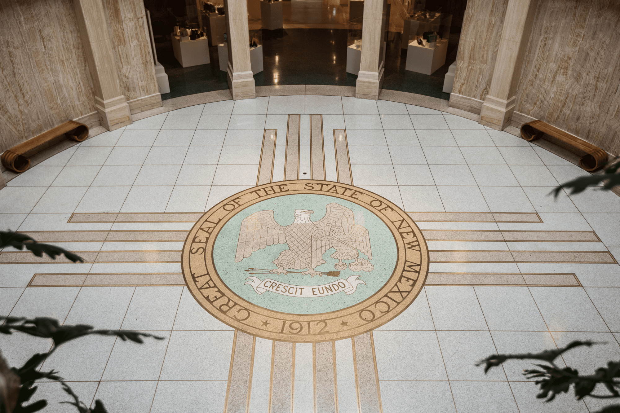 New Mexico State Seal on floor